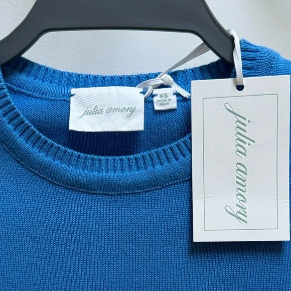 Julia Amory Cornflower Blue Tippi Sleeveless Knit Top - Picture 2 of 7